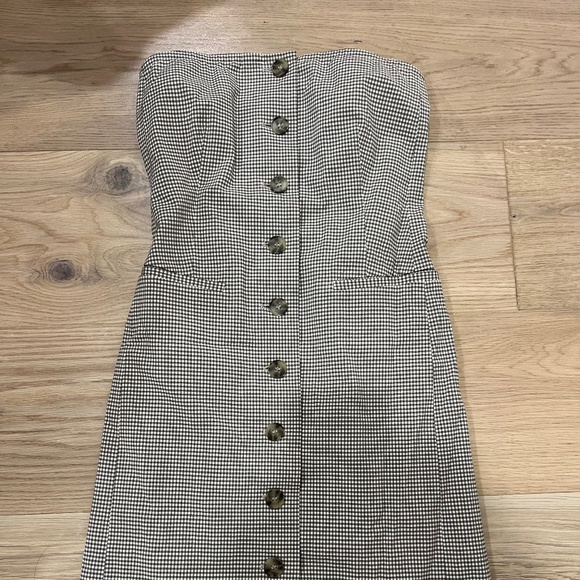 Theory - brown gingham tube mini dress - Size 2 - Picture 1 of 3